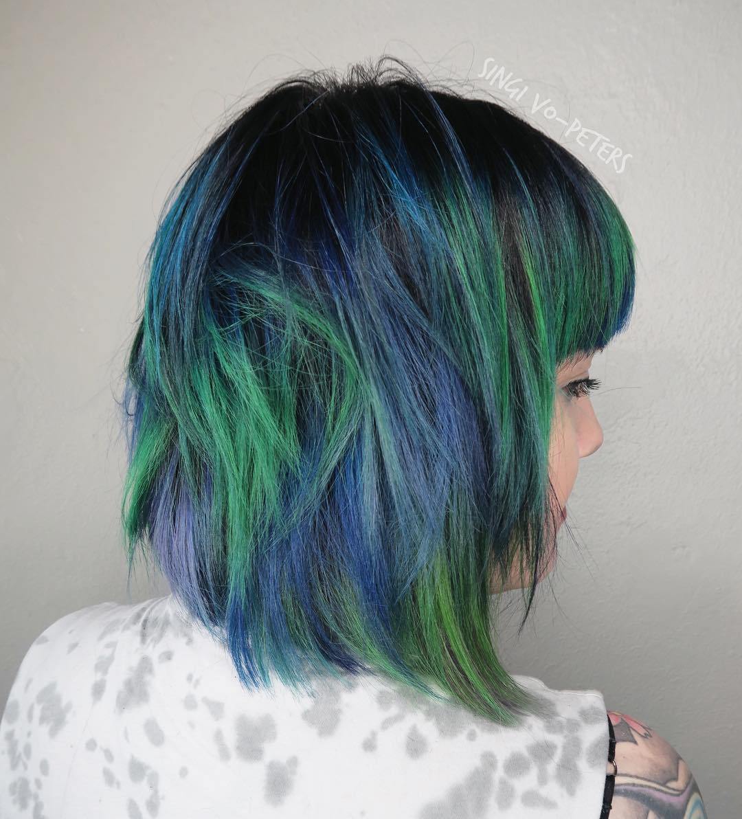 Grüne Haarfarbe Ideen für Beste Frisur  